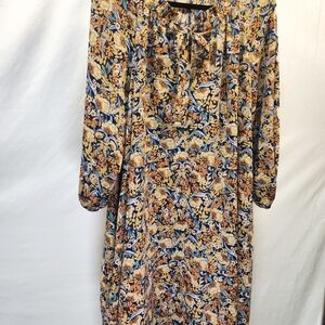 Chic Long Sleeve Floral Dress